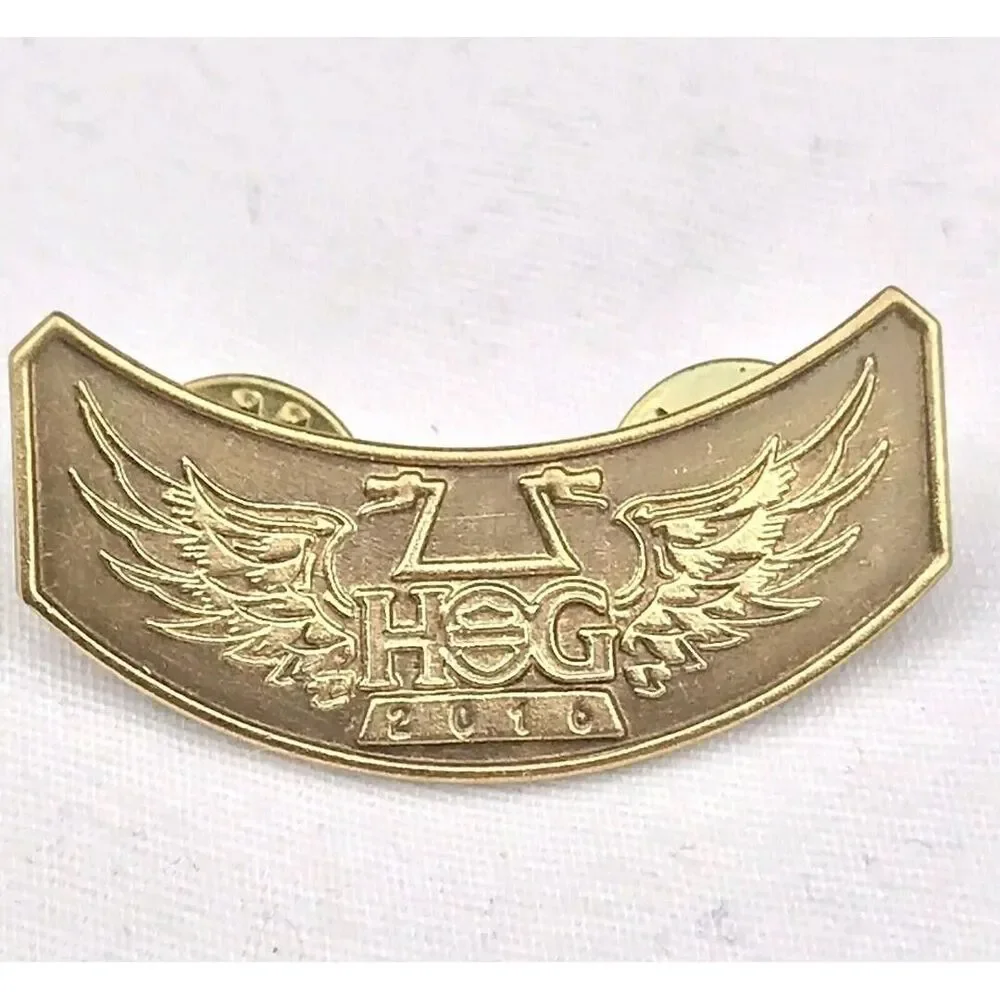 Harley Davidson HOG 2016 Pin Biker Owners Group Bronze Gold Wings